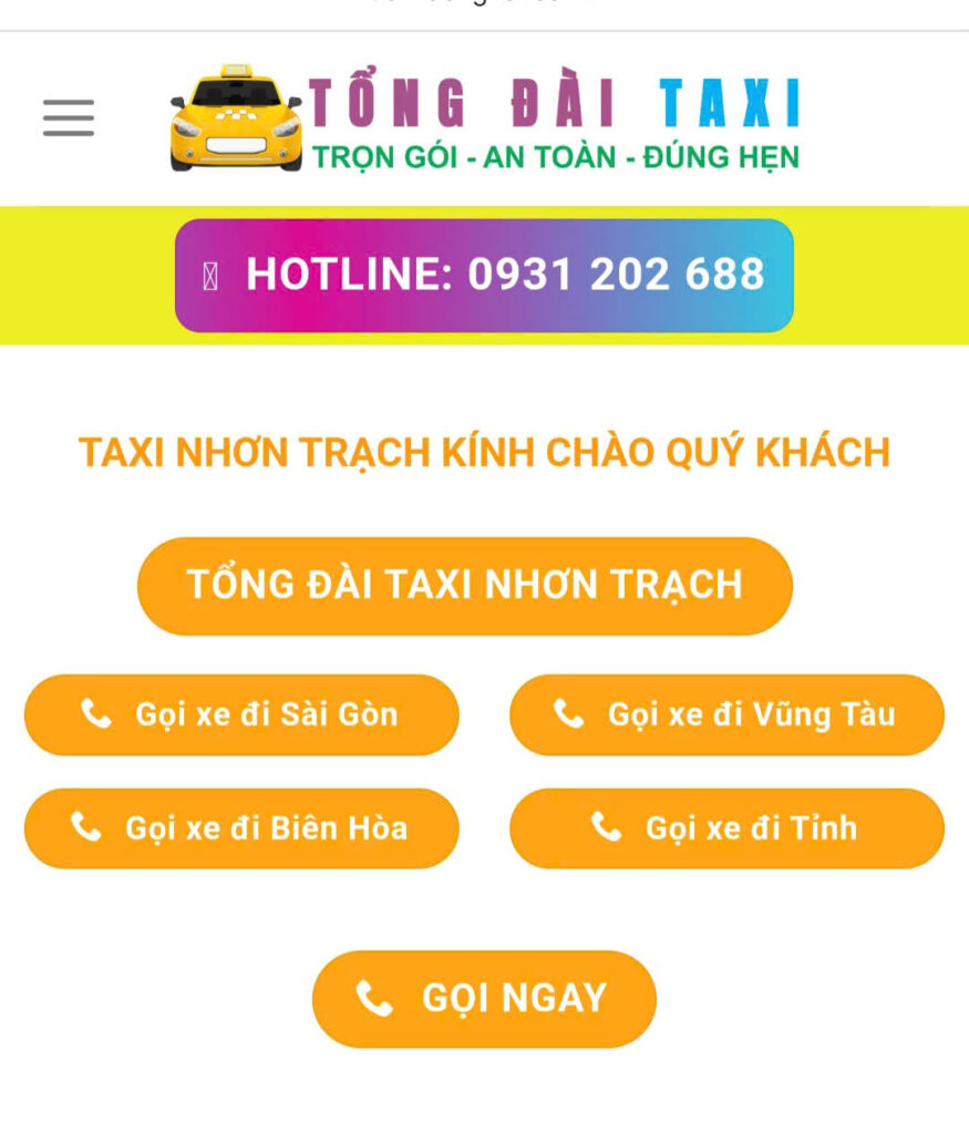 Số Taxi Nhơn Trạch